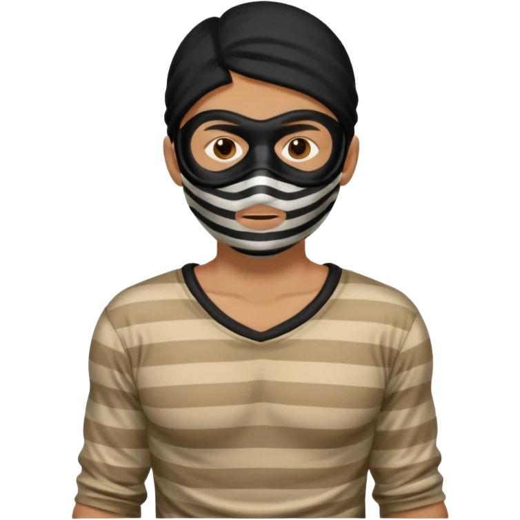 thief, with stripped shirt, facemask, thief mask. emoji