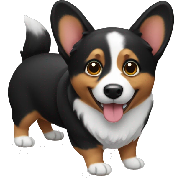 Black corgi dog emoji