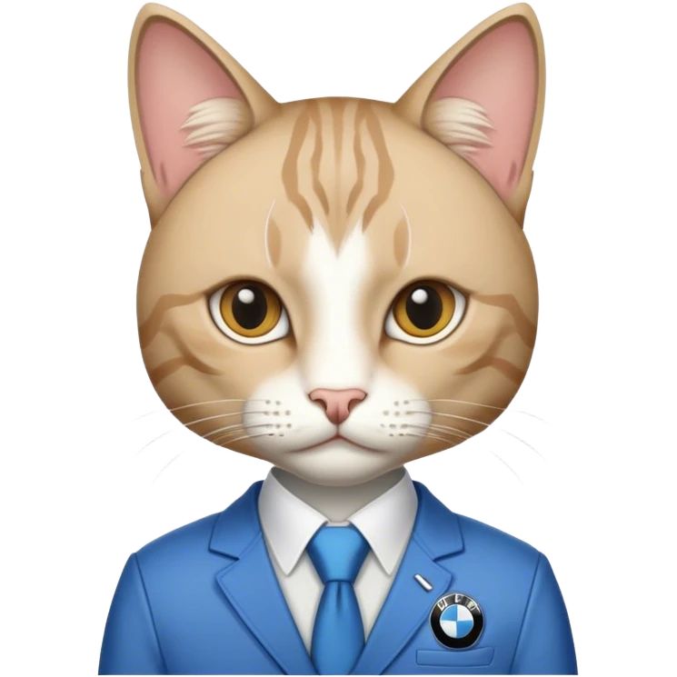 cat in bmw suit emoji