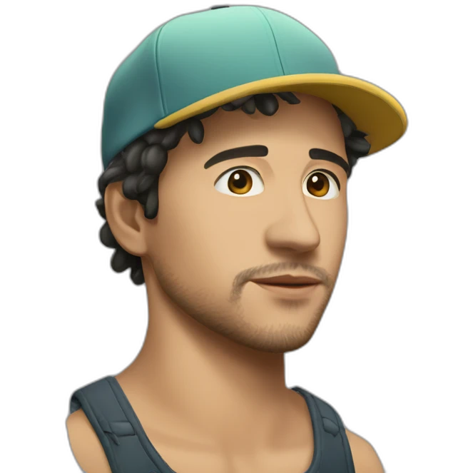 Nekfeu avec une casquette emoji