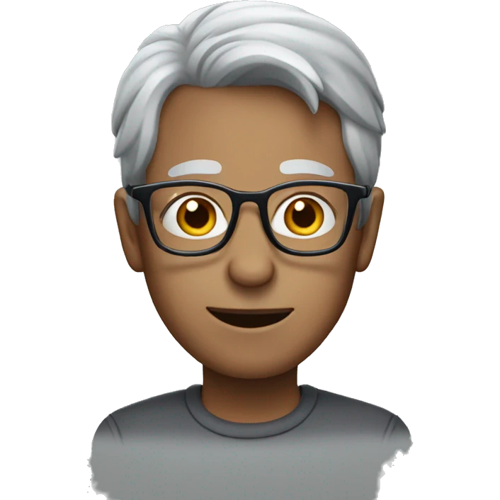 grey haired boy in glasses emoji