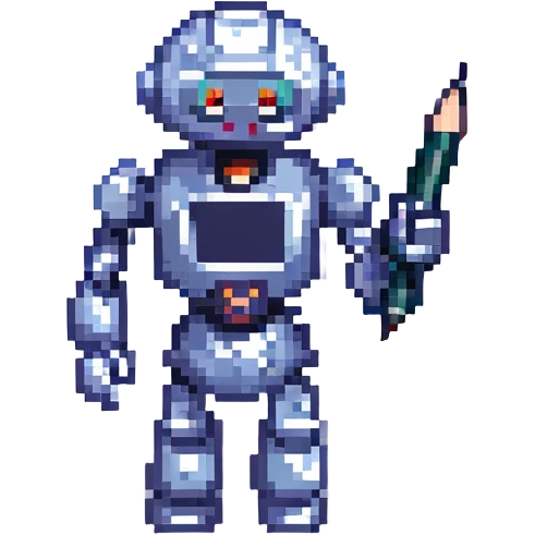 robot holding a pen emoji