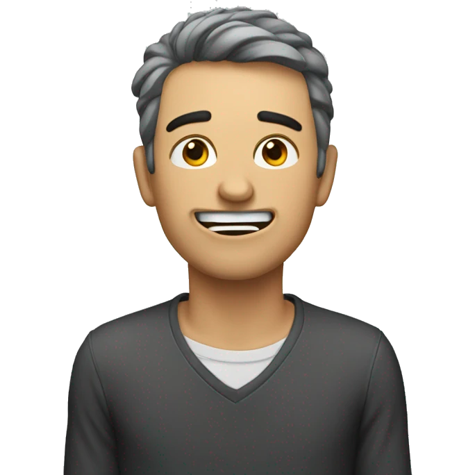 Guy mewing emoji
