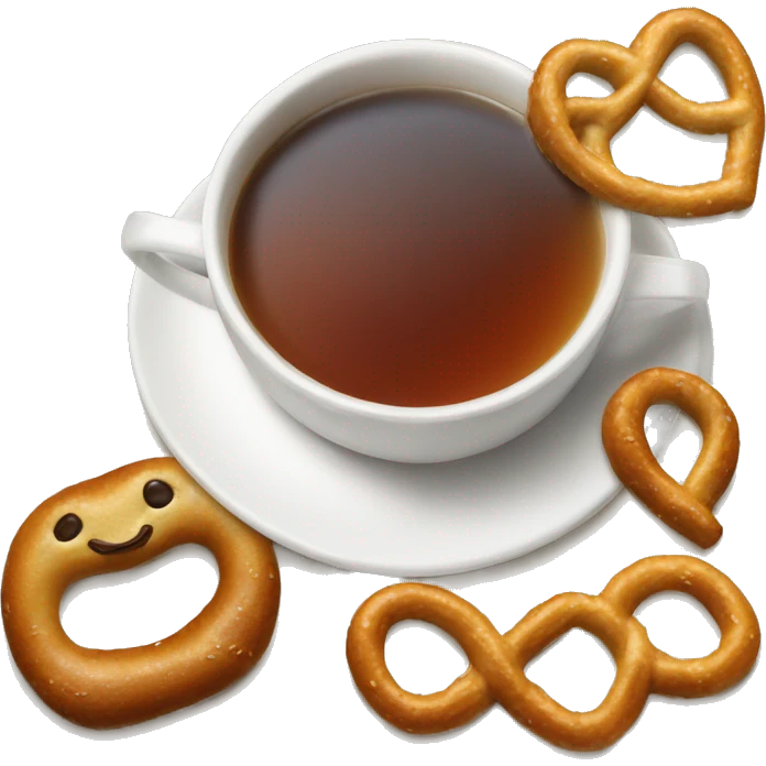 Tea and pretzels realistic  emoji