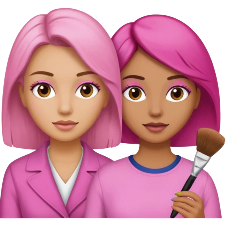 Woman coloring a hair off ohter woman emoji