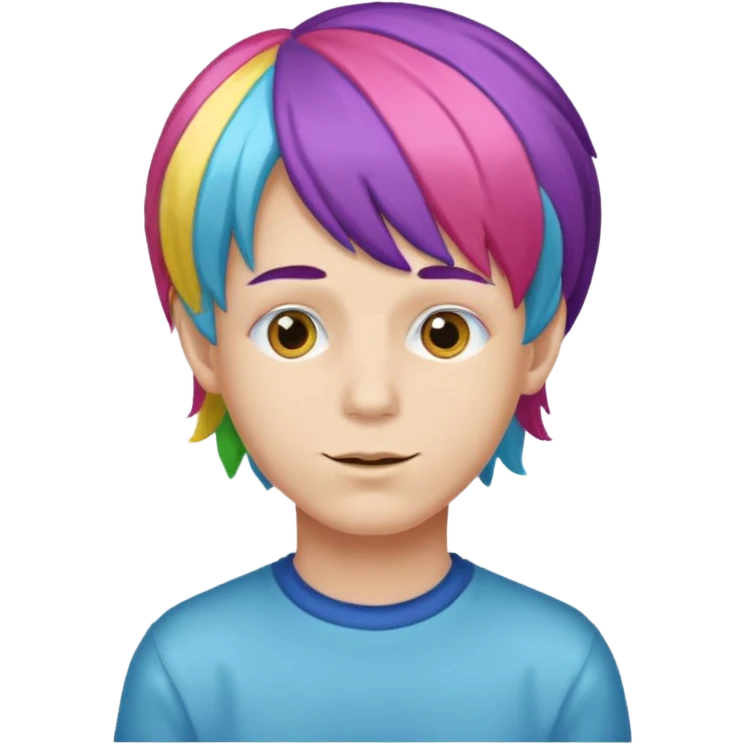 Make the girl in the middle a boy with a wig on emoji