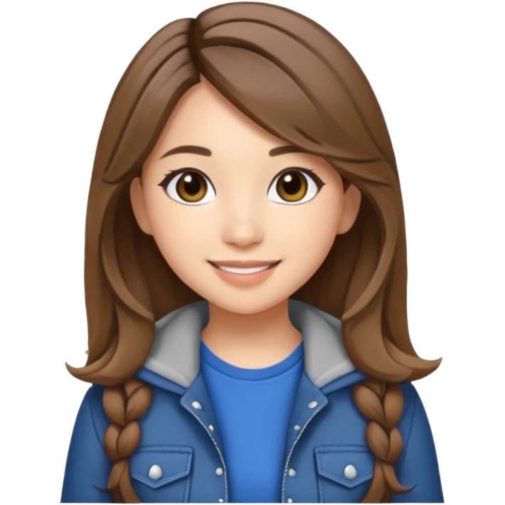 Create a realistic portrait of Pokimane smiling in stylish casual outfit. emoji