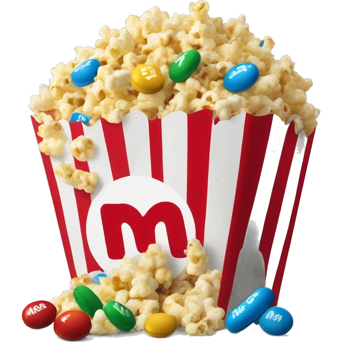 Movie pop corn and bag of m&m’s emoji