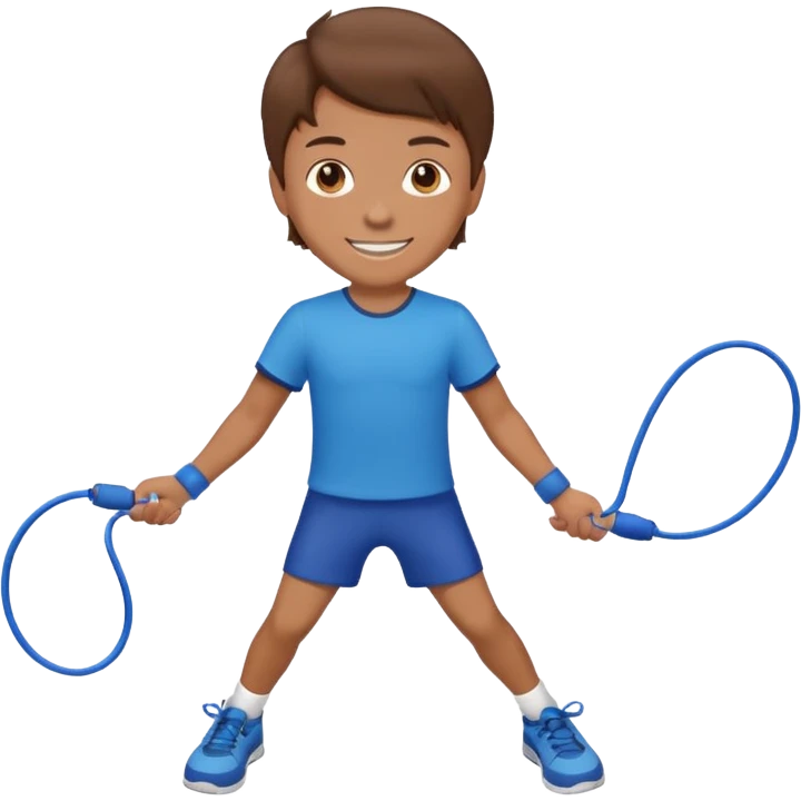 Boy with Skipping Rope on start to skip emoji
