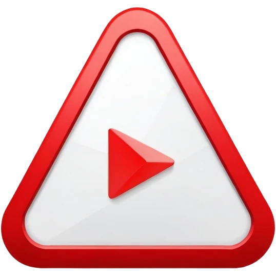 YouTube logo, red play button with white play triangle inside emoji