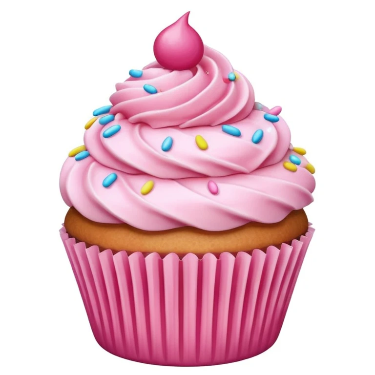 Cupcake with pink icing emoji