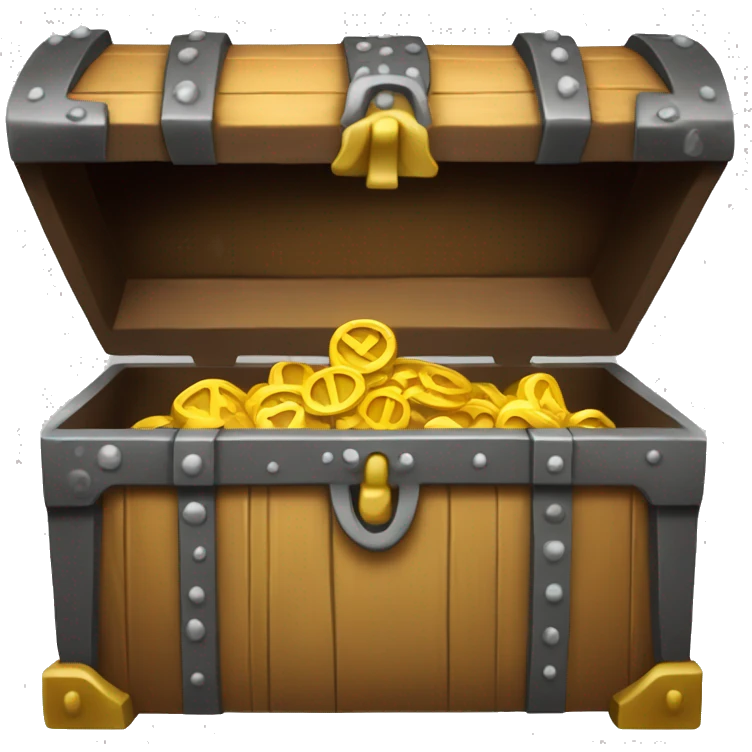 (EMOJI) Treasure chest emoji, no background, SIZE 128X128  emoji