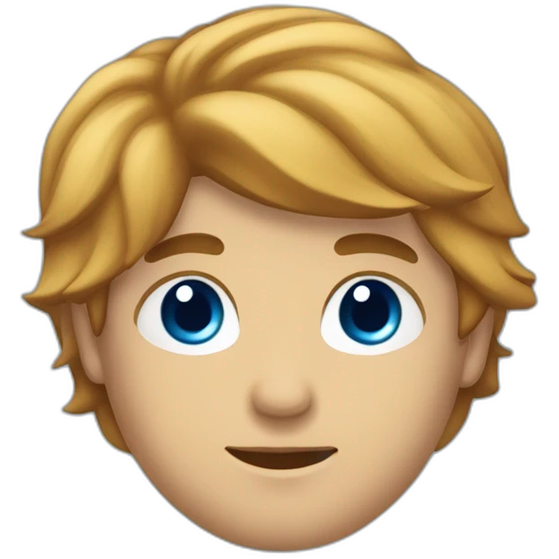 Un jeune homme avec les cheveux couper dégradé bas et teinture bleu étoile. emoji