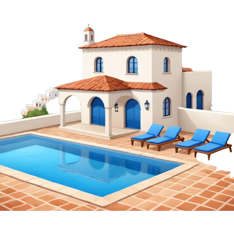 a villa with a pool emoji
