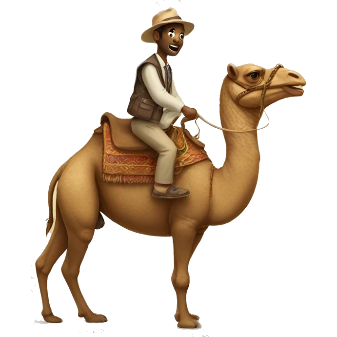A snake riding a camel emoji