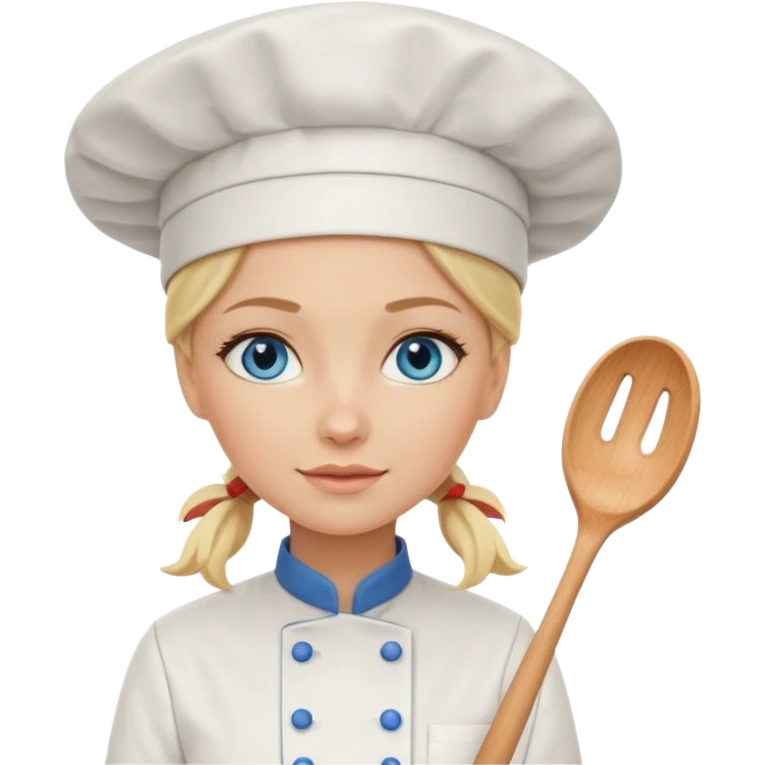 Blonde blue eyed female chef emoji