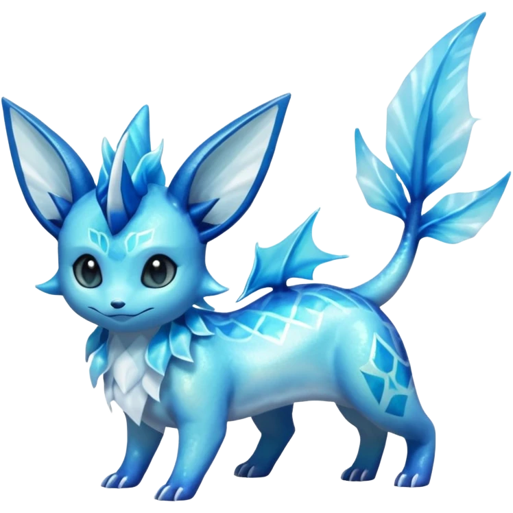 Shiny Nebulae Lumineon-Vaporeon-Amaura-Glaceon-Dragonair-Fakémon-hybrid-creature (full body)  emoji