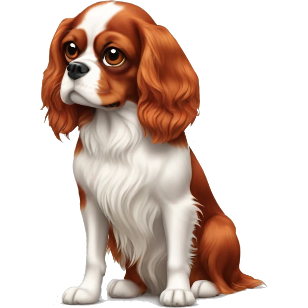 All red cavalier King Charles spaniel emoji