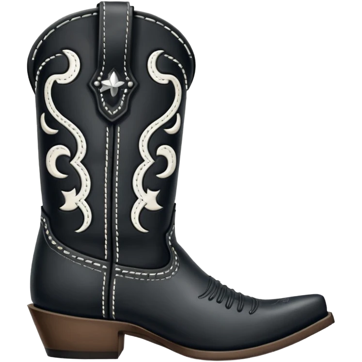black cowboy boot with white detail emoji