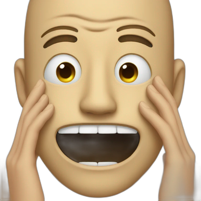 man crying but happy mask emoji