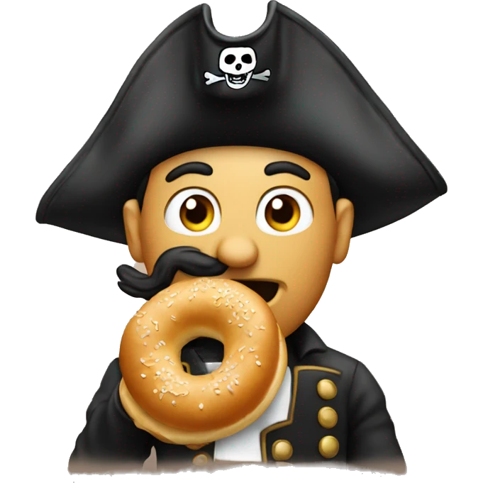 pirate eating bagel emoji