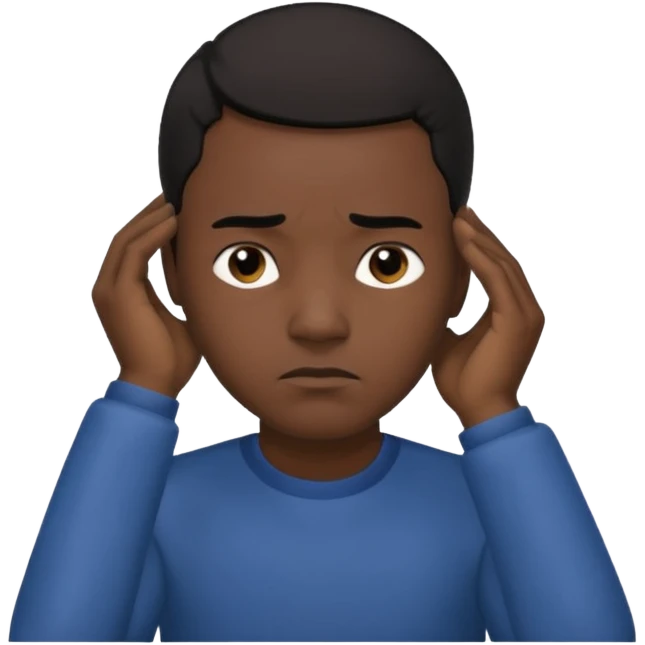 Black man holding head emoji