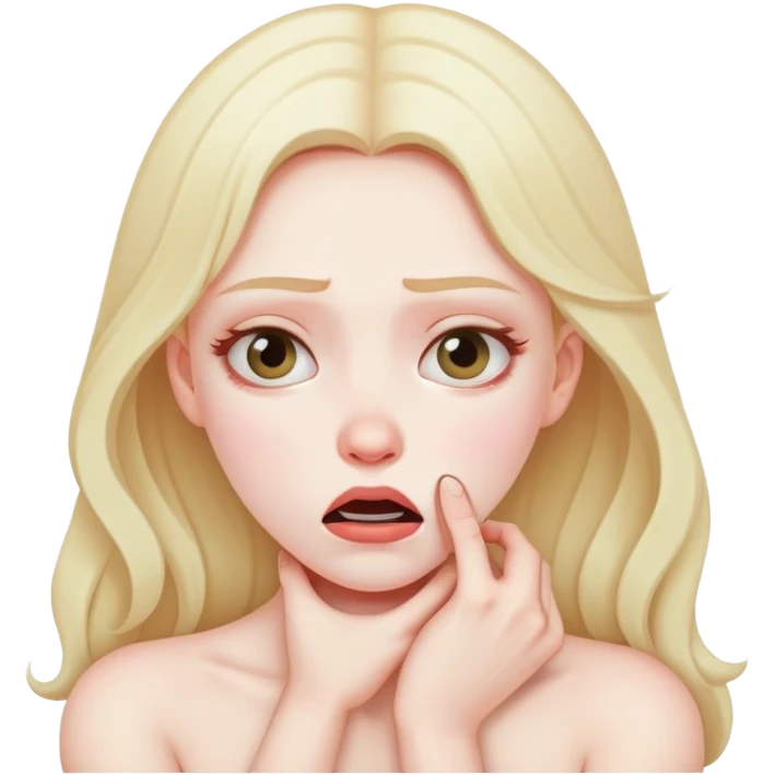 girl pretending to choke herself  emoji