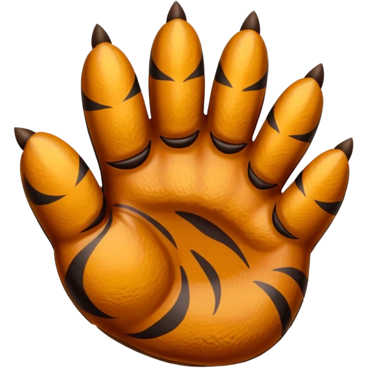 tiger paw five finger  emoji