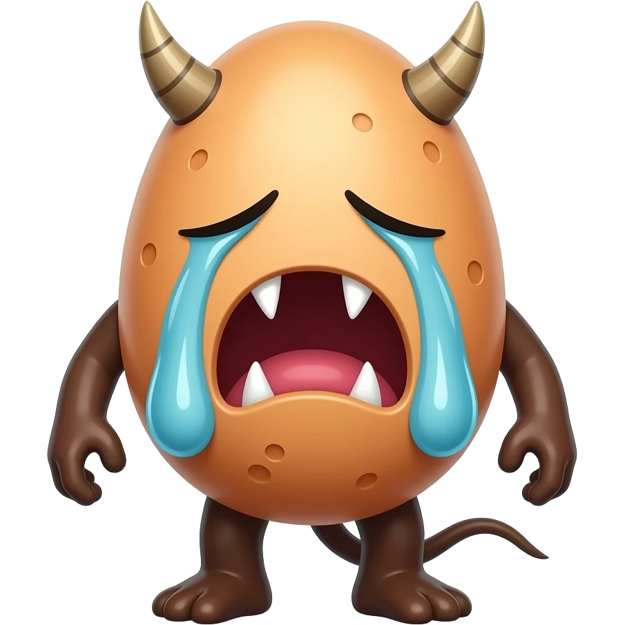 egg fiend demon criying monster emoji