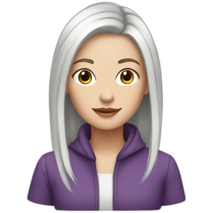 white girl with Purple hair emoji