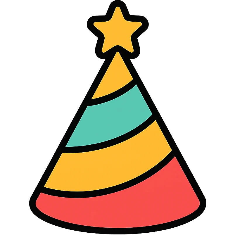 party hat color icon style emoji