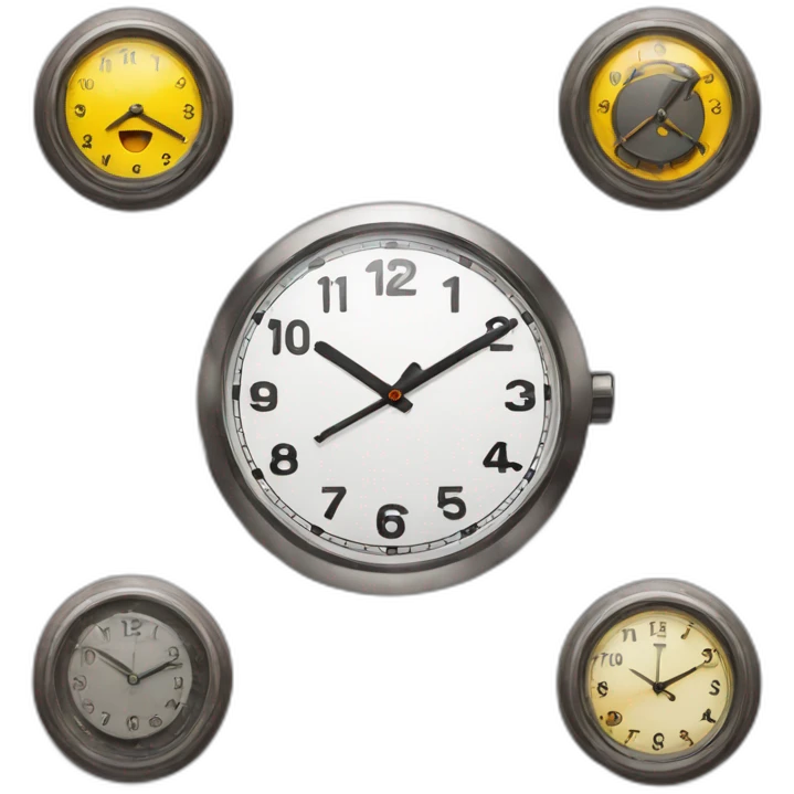 reloj moderno marcando 8 am emoji