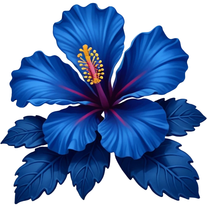 very Dark blue flower hibiscus only colour blue emoji
