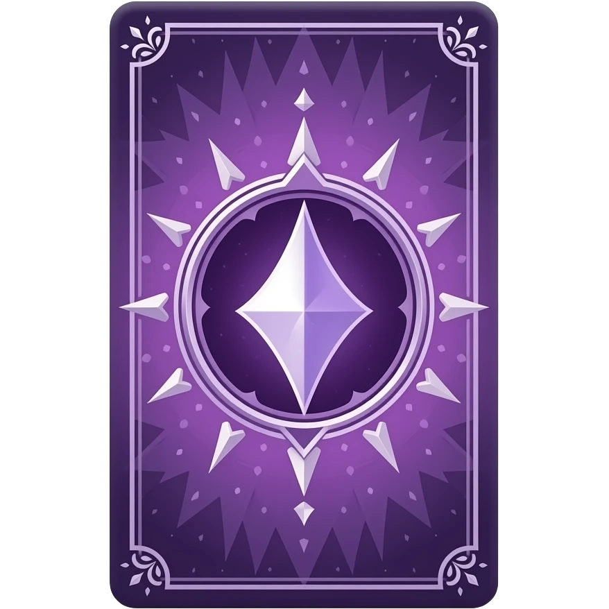 Fantasy magic Tarot deck backs purple design emoji
