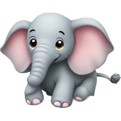 cute elephant on cloud emoji