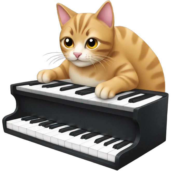 cat playing piano emoji