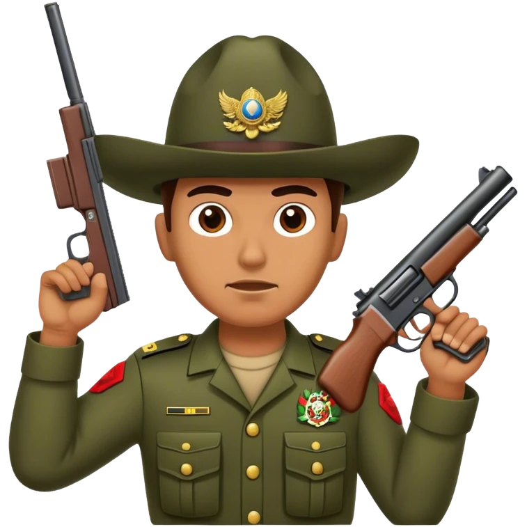 army man with gun mexican emoji