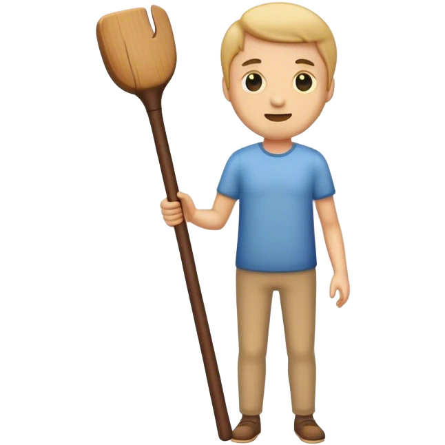 Man holding a stick  emoji