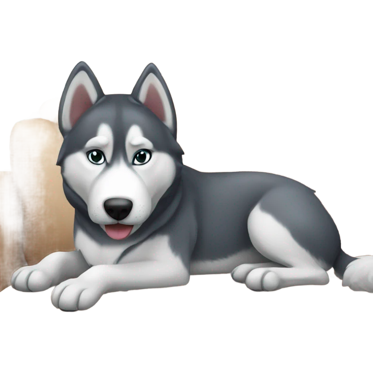 Husky on couch emoji
