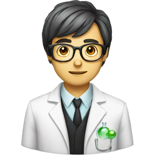 Emo male scientist with glasses emoji