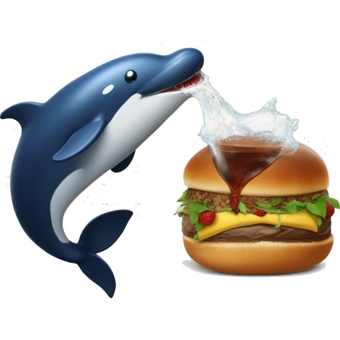 Une baleine qui boit un coca emoji