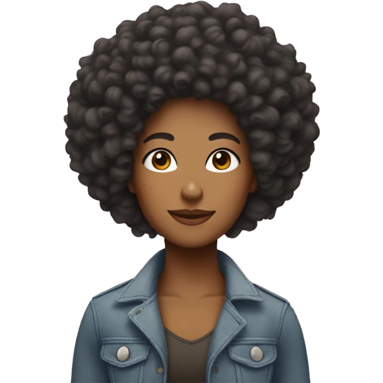 afro hair emoji