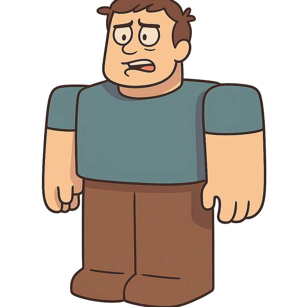 flat toon style Roblox person emoji