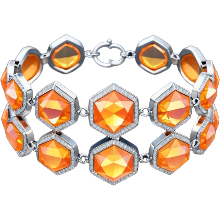 fantasy magic orange bracelet diamonds low poly emoji
