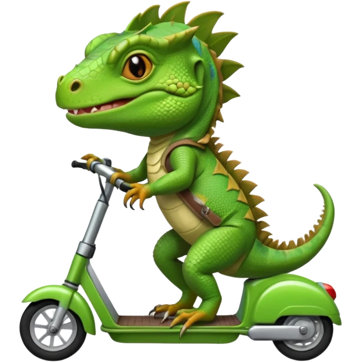un iguan sur un scooter emoji