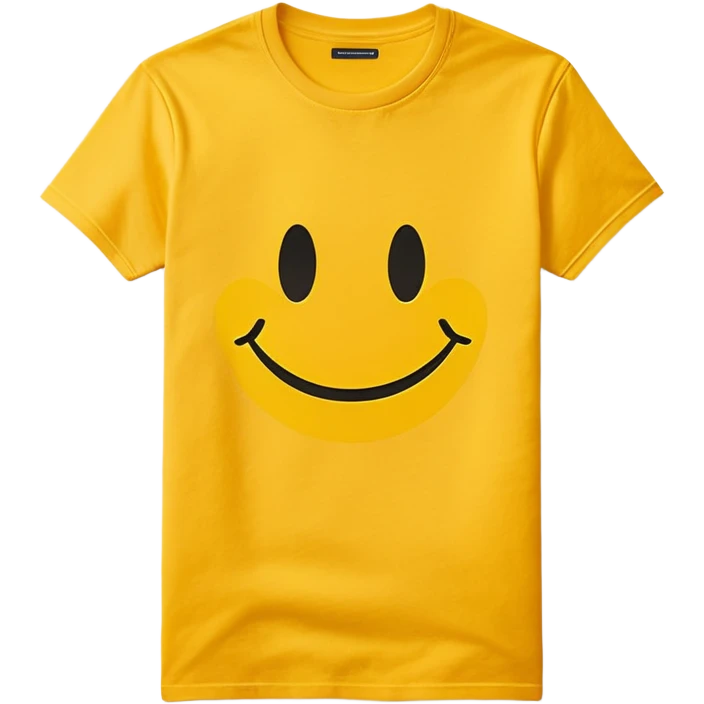 graphic tee shirt with a smiley face design emoji