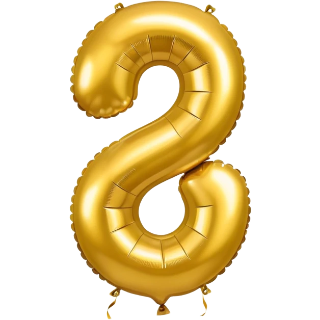0 number in gold balloons emoji