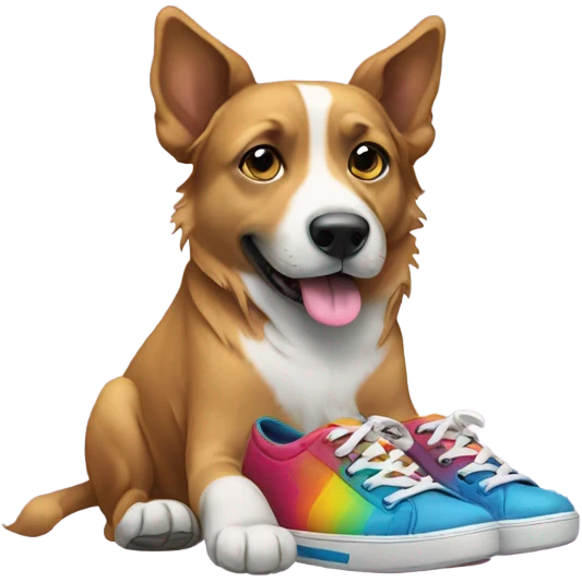 Dog wearing shoes emoji