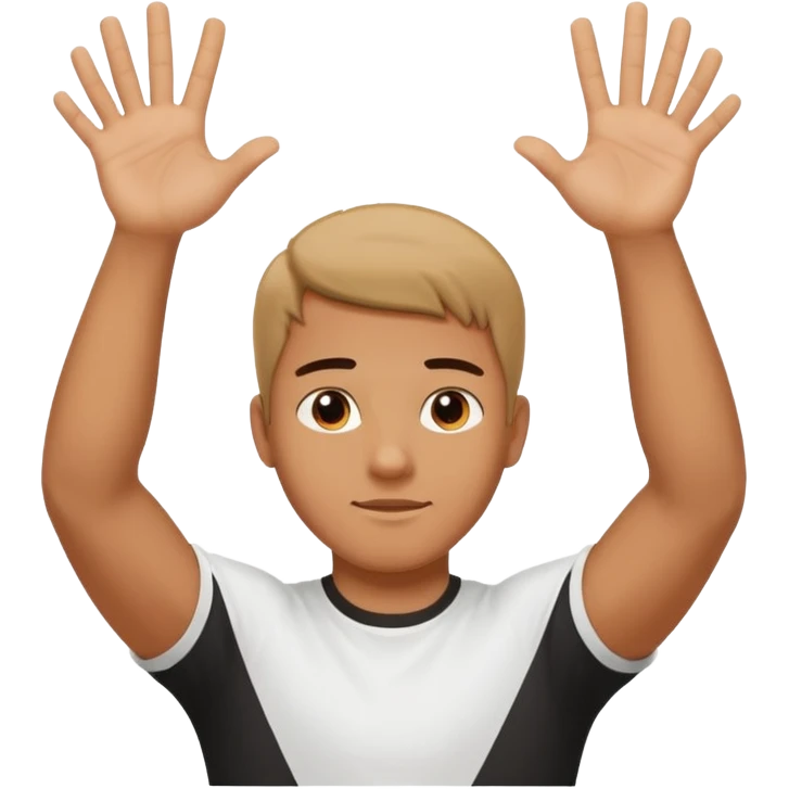 Guy with hands saying 67 emoji