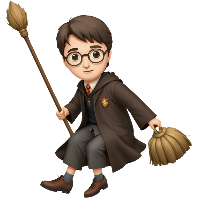 Harry potter riding a broomstick emoji